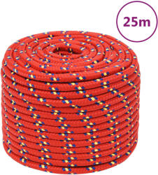 vidaXL Franghie de barca, rosu, 12 mm, 25 m, polipropilena GartenMobel Dekor (152405)