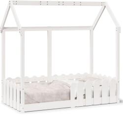 vidaXL Cadru pat tip casa pentru copii alb 70x140 cm lemn masiv de pin GartenMobel Dekor (850699)