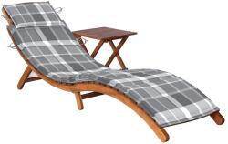 vidaXL Sezlong de gradina cu masa si perna, lemn masiv de acacia GartenMobel Dekor (3061601)