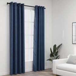 vidaXL Perdele opace aspect panza cu ocheti 2 buc albastru 140x245 cm GartenMobel Dekor (321178)