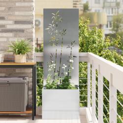 vidaXL Ghiveci de Gradina cu Panou Decorativ Argintiu 50 x 140 cm GartenMobel Dekor (876452)