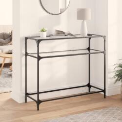 vidaXL Masuta de cafea, blat din sticla transparenta, 98x35x81 cm otel GartenMobel Dekor (846026)
