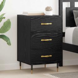 vidaXL Noptiera stejar negru cu 3 sertare, 40x40x66 cm, lemn compozit (882100)