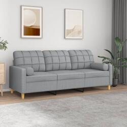 vidaXL Canapea cu 3 locuri cu pernute, gri deschis, 180 cm, textil GartenMobel Dekor (3200790) Canapea