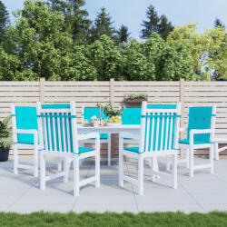 vidaXL Perne pentru scaune cu spatar mic, 6 buc. , turcoaz, textil GartenMobel Dekor (361339)