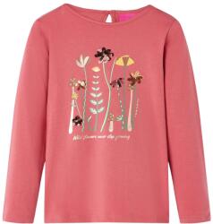 vidaXL Tricou pentru copii cu maneci lungi, roz antichizat, 128 GartenMobel Dekor (13612)