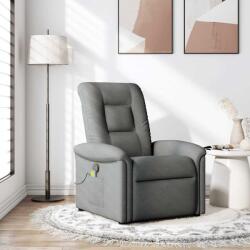 vidaXL Fotoliu reclinabil cu masaj, gri închis, material textil GartenMobel Dekor (4015627)