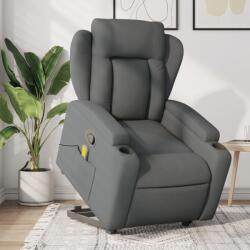 vidaXL Fotoliu de masaj rabatabil cu ridicare, gri închis, textil GartenMobel Dekor (3204495)