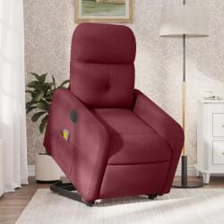 vidaXL Fotoliu de masaj electric rabatabil cu ridicare rosu vin textil GartenMobel Dekor (3206825)