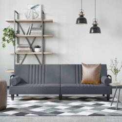 vidaXL Canapea extensibila cu cotiere, gri închis, catifea GartenMobel Dekor (351895) Canapea
