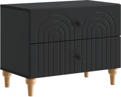 vidaXL Noptiera neagra cu 2 sertare, 62 x 34, 5 x 48 cm, lemn prelucrat (894086)