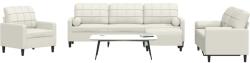 vidaXL Set de canapele cu perne/rulouri, 4 piese, crem, catifea GartenMobel Dekor (3278469) Canapea