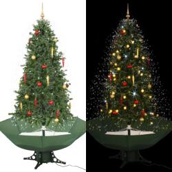 vidaXL Brad de Craciun cu ninsoare si baza umbrela, verde, 190 cm GartenMobel Dekor (284337)