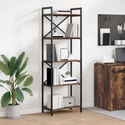 vidaXL Raft pentru carti Stejar fumuriu 56 x 34 x 171 cm Lemn compozit GartenMobel Dekor (883864) Biblioteca