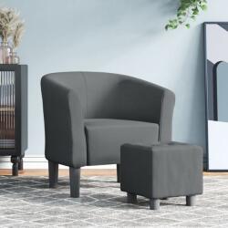 vidaXL Fotoliu tip cuva cu taburet, gri închis, material textil GartenMobel Dekor (356437)