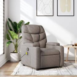 vidaXL Fotoliu de masaj rabatabil, gri taupe, material textil GartenMobel Dekor (372461)