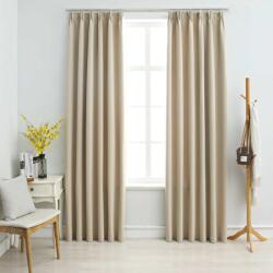 vidaXL Draperii opace cu carlige, 2 buc. , bej, 140 x 245 cm GartenMobel Dekor (134448)