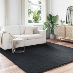 vidaXL Covor din Blana Faux de Iepure Olite Negru 240 x 240 cm GartenMobel Dekor (42021732) Covor