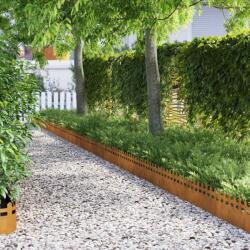 vidaXL Borduri pentru gazon 10 pcs Ruginit 103 x 0, 05 x 22 cm GartenMobel Dekor (874804)