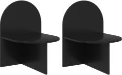 vidaXL Noptiera 2 pcs Stejar Negru 48 x 49 x 65 cm Lemn prelucrat GartenMobel Dekor (8001116)
