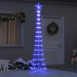 vidaXL Brad de Craciun LED albastru 138.5 x 138.5 x 399 cm Metal GartenMobel Dekor (42018777)
