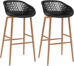 vidaXL Scaune de bar, 2 buc, negru GartenMobel Dekor (248152)