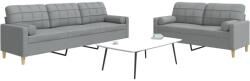 vidaXL Set de canapele cu perne, 2 piese, gri deschis, textil GartenMobel Dekor (3278335) Canapea