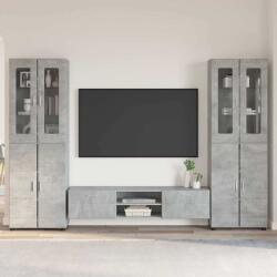 vidaXL Set comoda TV cu raft FLORIN 3 pcs Gri din beton Lemn compozit GartenMobel Dekor (3397997)