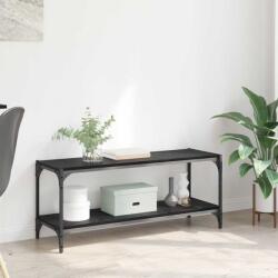 vidaXL Cabinet TV Stejar Negru 100x33x41cm Lemn Ingineresc si Fier GartenMobel Dekor (881113) Biblioteca
