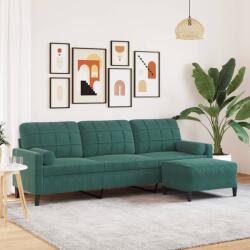 vidaXL Canapea cu 3 locuri si taburet, verde închis, 210 cm, catifea GartenMobel Dekor (3278279) Canapea