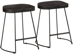 vidaXL Scaune de bar 2 buc Negru 46x38x52 cm lemn masiv de mango GartenMobel Dekor (4013529)