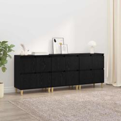 vidaXL Bufeturi 3 pcs Stejar Negru 60 x 35 x 70 cm Lemn compozit GartenMobel Dekor (3415591) Comoda