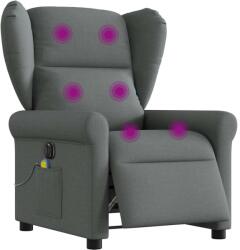 vidaXL Fotoliu electric de masaj rabatabil, gri închis, textil GartenMobel Dekor (3303365)