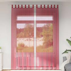 vidaXL Perdele Voile cu buzunare pentru bare 2 buc Rosu Vin GartenMobel Dekor (4102250)