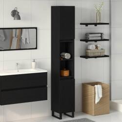 vidaXL Dulap de Baie Stejar Negru 30 x 30 x 190 cm Lemn compozit GartenMobel Dekor (862883)