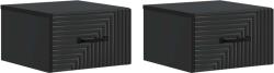 vidaXL Set 2 noptiere suspendate negre, 34, 5 x 33 x 20 cm, montaj pe perete (898598)