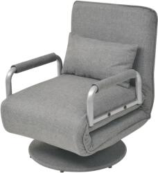 vidaXL Scaun pivotant si canapea extensibila, gri deschis, textil GartenMobel Dekor (244666)