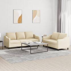 vidaXL Set de canapele cu perne, 2 piese, crem, textil GartenMobel Dekor (3201836) Canapea