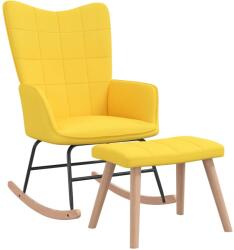 vidaXL Scaun balansoar cu taburet, galben mustar, textil GartenMobel Dekor (328025) Balansoar