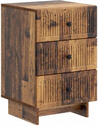 vidaXL Noptiera cu 3 sertare din lemn prelucrat, finisaj lemn vechi, 43x41x66, 5 cm (893873)