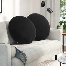 vidaXL Perne de Sezut 2 pcs Negru Ø 40 x 13 cm Catifea GartenMobel Dekor (42014217)
