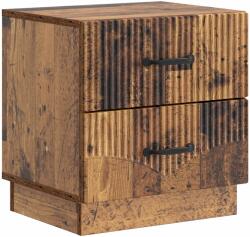 vidaXL Noptiera cu 2 sertare din lemn prelucrat, finisaj lemn vechi, 43 x 34, 5 x 44, 5 cm (895231)