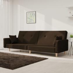 vidaXL Canapea extensibila cu 2 locuri, 2 perne, maro închis, textil GartenMobel Dekor (375745) Canapea
