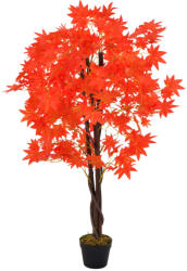 vidaXL Planta artificiala artar cu ghiveci, rosu, 120 cm GartenMobel Dekor (280195)