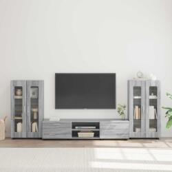 vidaXL Set comoda TV cu sertar FLORIN 3 pcs Gri Sonoma Lemn compozit GartenMobel Dekor (3397940)