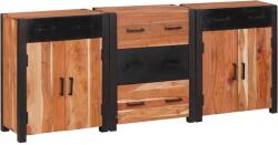 vidaXL Bufet 3 pcs Maro 165 x 30 x 75 cm Lemn masiv de acacia GartenMobel Dekor (3321527) Comoda