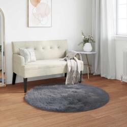 vidaXL Covor din Lana Faux Tafalla Antracit Ø 100 cm Poliester GartenMobel Dekor (42021602) Covor