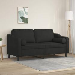 vidaXL Canapea cu 2 locuri cu pernute, negru, 140 cm, textil GartenMobel Dekor (3200849) Canapea