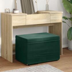 vidaXL Taburet Verde închis Catifea si lemn stratificat GartenMobel Dekor (876767)