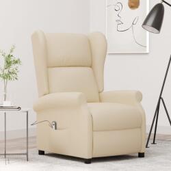 vidaXL Fotoliu rabatabil electric cu spatar aripi, crem, textil GartenMobel Dekor (3098328)